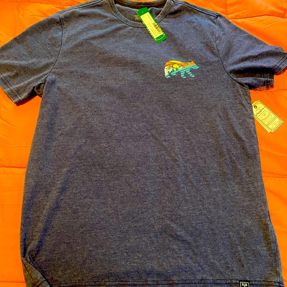 Flag & Anthem Bear Graphic Burnout Tee size M
